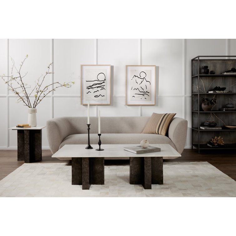 Terrell Black Marble and Aluminum End Table