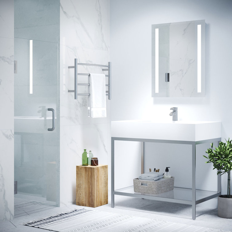 Brushed Nickel 24" x 72" Frameless Hinged Shower Door