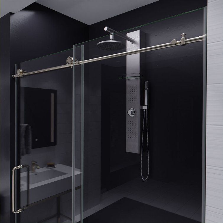 Madam Series 60" x 76" Brushed Nickel Frameless Sliding Shower Door