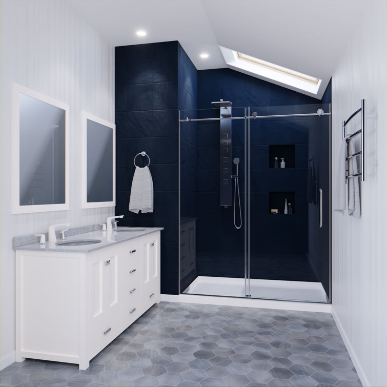 Madam Series 60" x 76" Polished Chrome Frameless Sliding Shower Door
