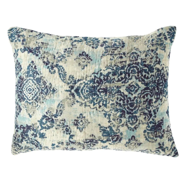 Damask Pattern Linen Cotton Standard Pillow Sham
