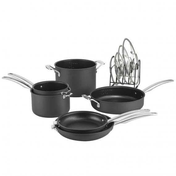 Gray Non-Stick Aluminum 11-Piece Cookware Set