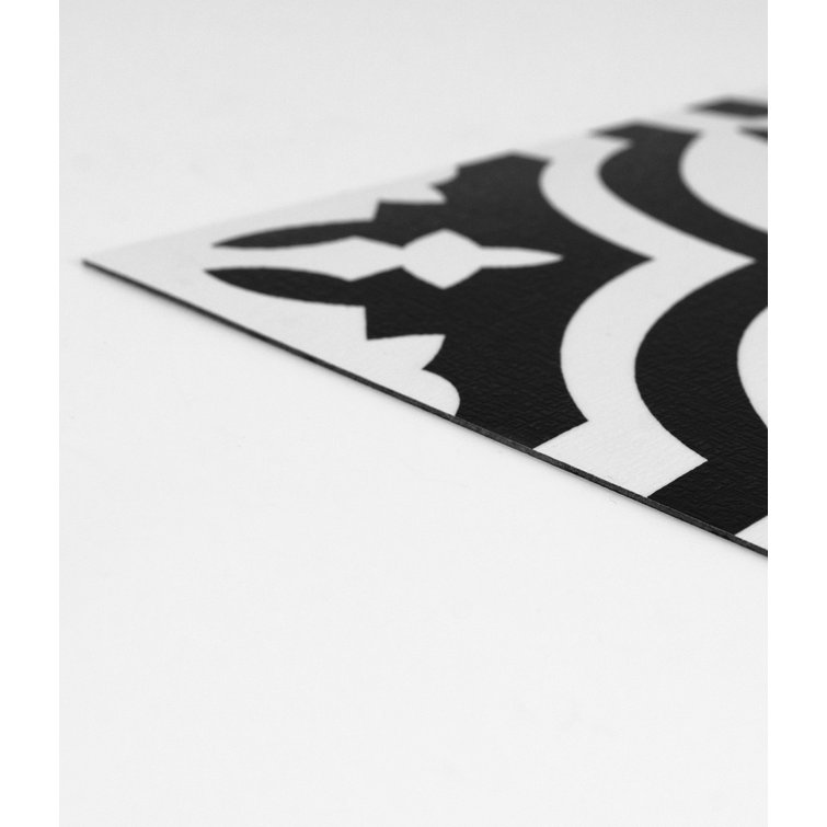 Parma Black and White Vinyl Peel & Stick Floor Tiles
