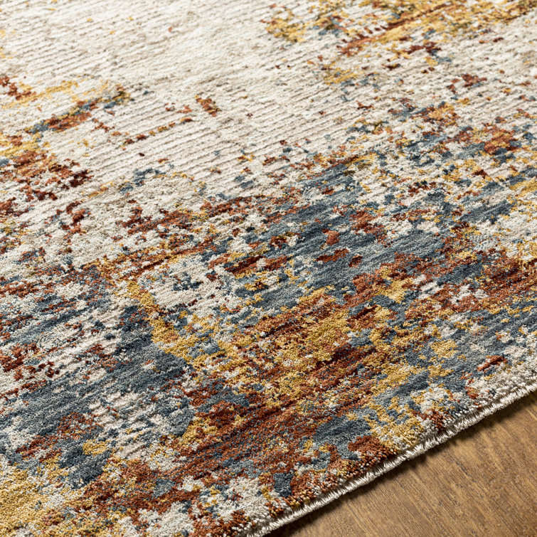 Gray 10' x 14' Washable Synthetic Rectangular Rug