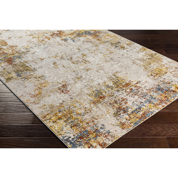 Gray 10' x 14' Washable Synthetic Rectangular Rug
