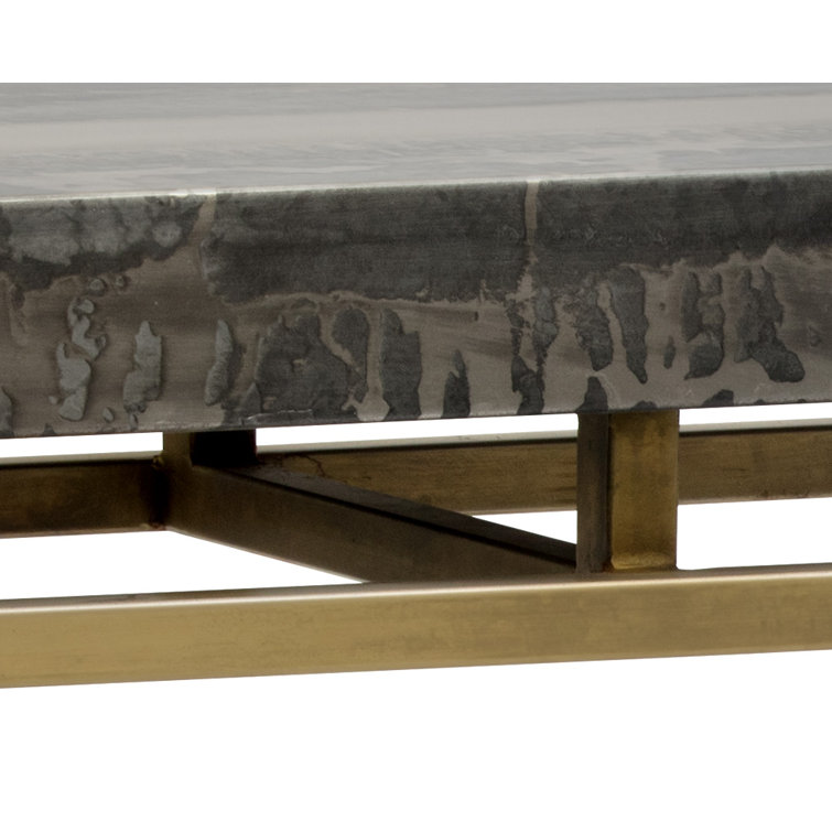 Black and Gold Rectangular Metal Console Table