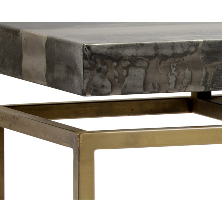 Black and Gold Rectangular Metal Console Table