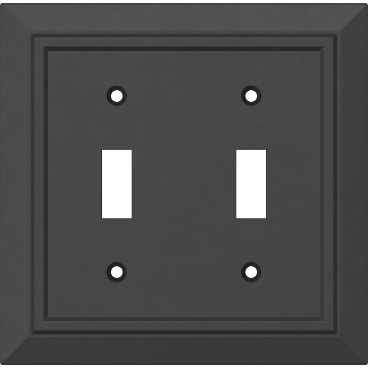 Matte Black Antimicrobial 2-Gang Decorative Wall Plate