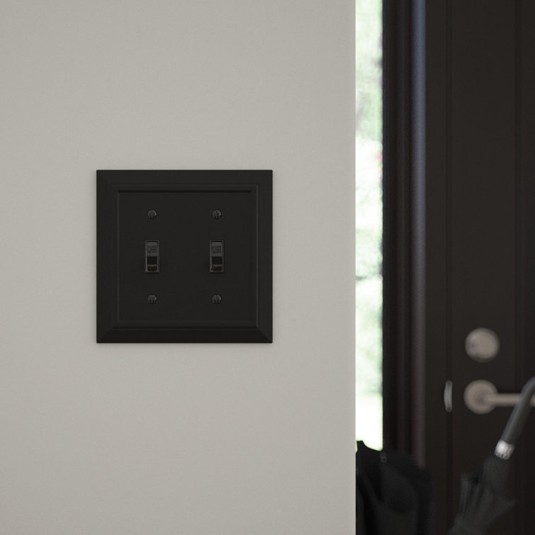 Matte Black Antimicrobial 2-Gang Decorative Wall Plate