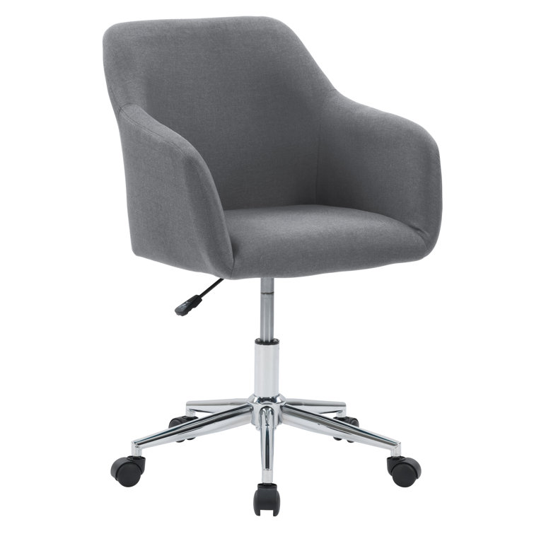 Gray High Back Fabric Task Chair with Metal Base