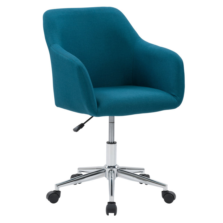 Dark Blue Fabric High Back Task Chair with Metal Frame