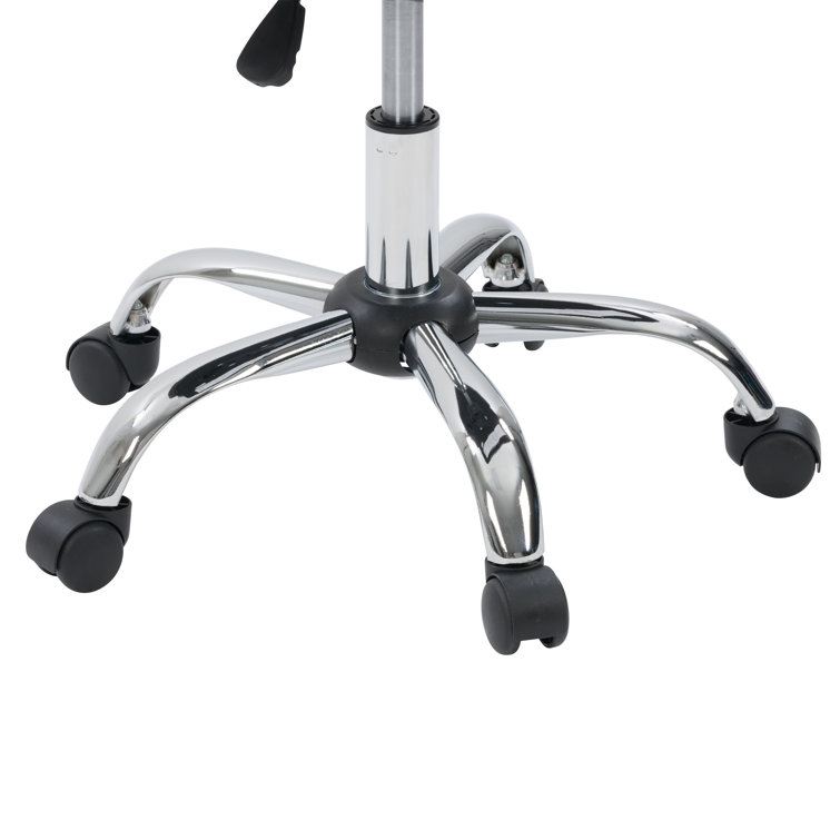 Dark Grey Fabric Upholstered Armless Task Chair with Metal Base