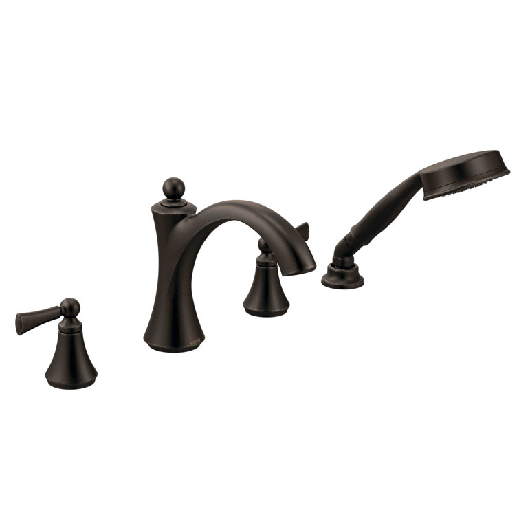 Oil Rubbed Bronze Deck Mounted Roman Tub Faucet with Handshower