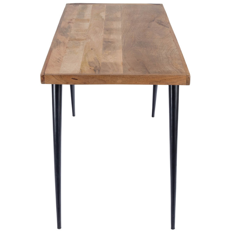 Black Mango Wood Desk with Storage Drawer