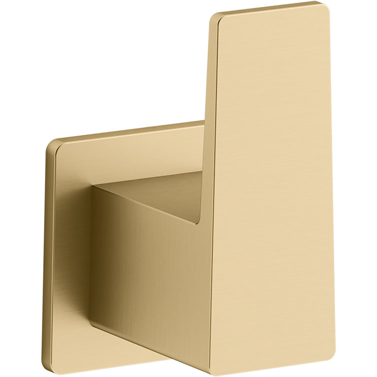 Vibrant Brushed Moderne Brass Wall Mounted Robe Hook