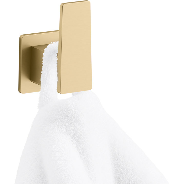 Vibrant Brushed Moderne Brass Wall Mounted Robe Hook