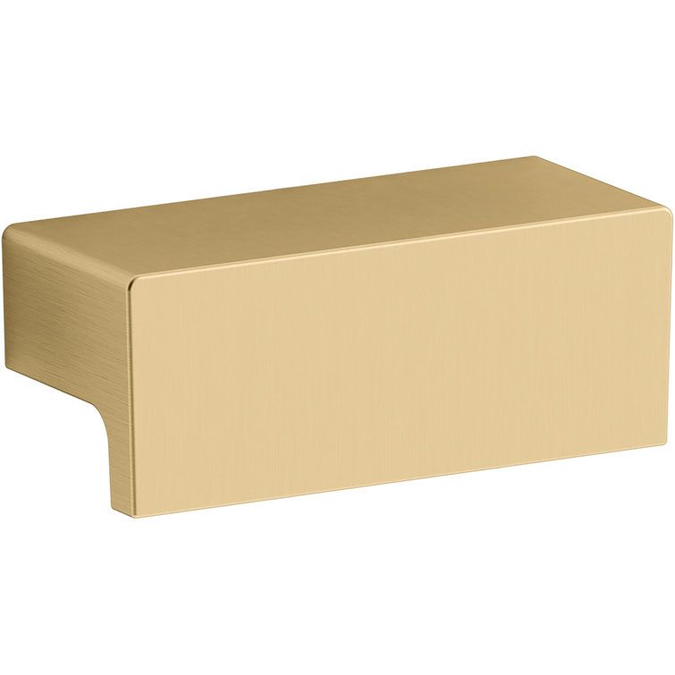 Vibrant Brushed Brass Modern Square Cabinet Knob