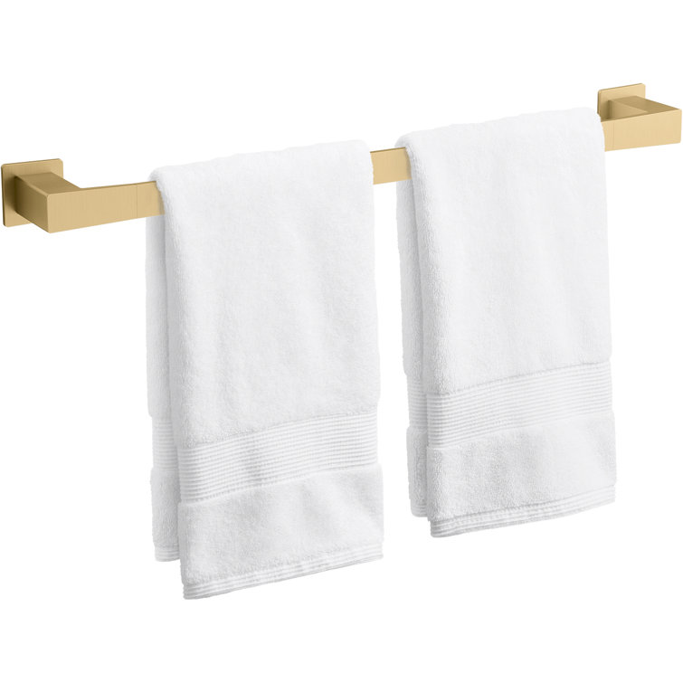 24" Vibrant Brushed Moderne Brass Wall Mounted Towel Bar