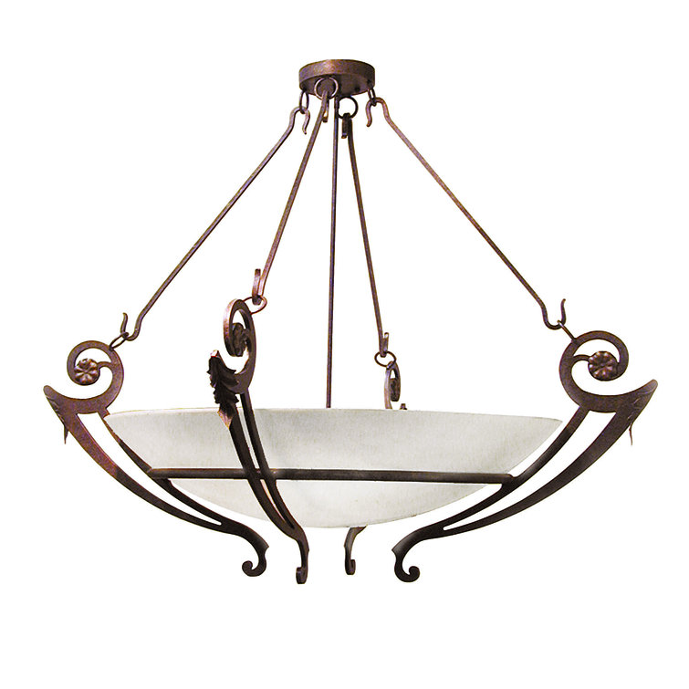 Ceres Gilded Tobacco 6-Light Glass Semi Flush Mount