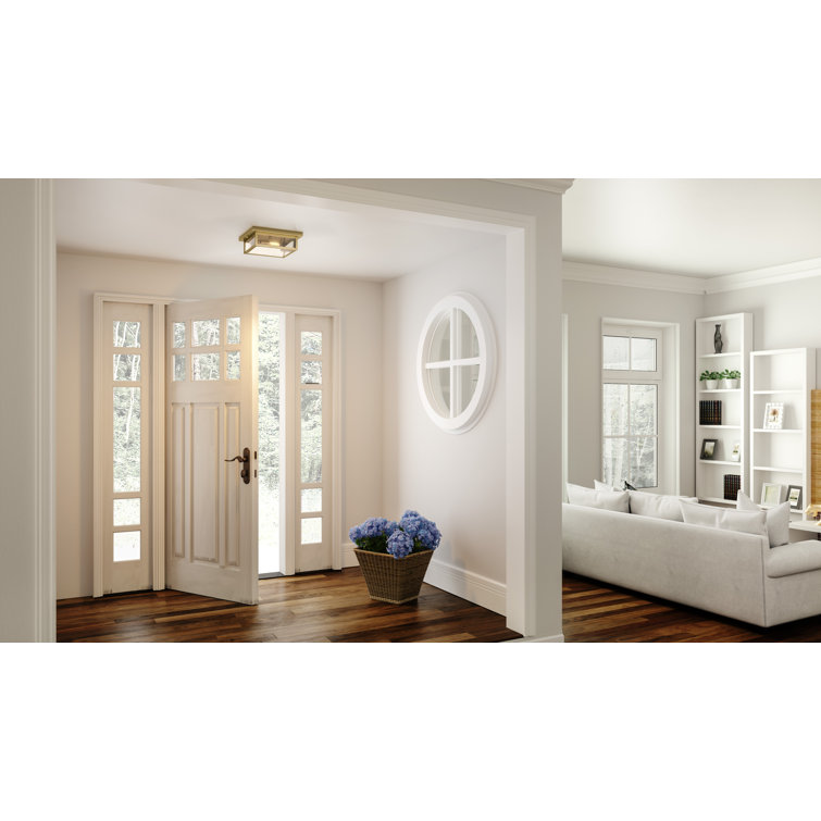 Earth Black Glass Flush Mount Ceiling Light with Clear Panels
