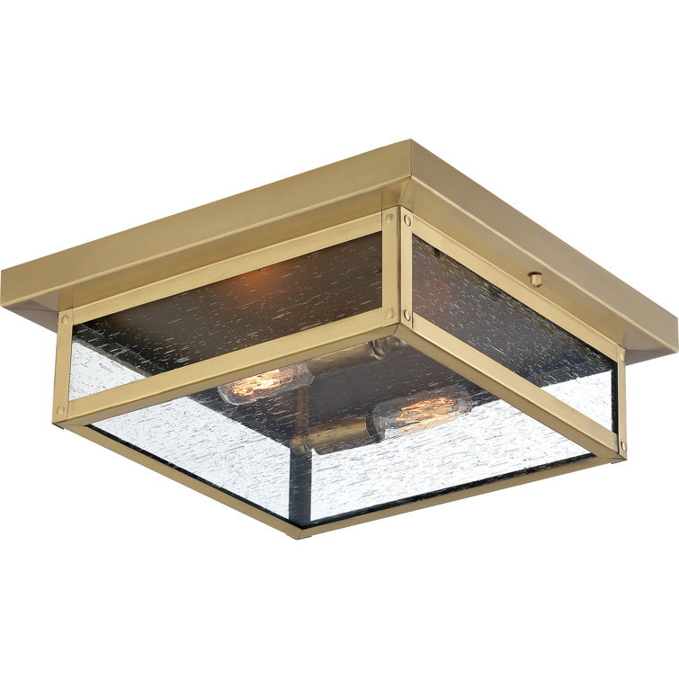 Earth Black Glass Flush Mount Ceiling Light with Clear Panels