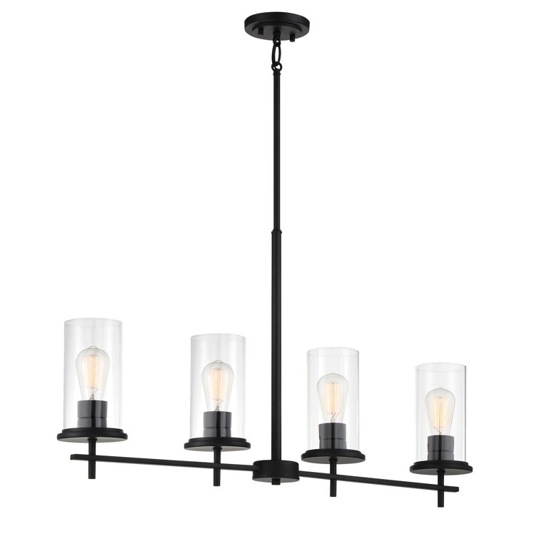 Haisley Coal Finish 4-Light Clear Glass Island Pendant