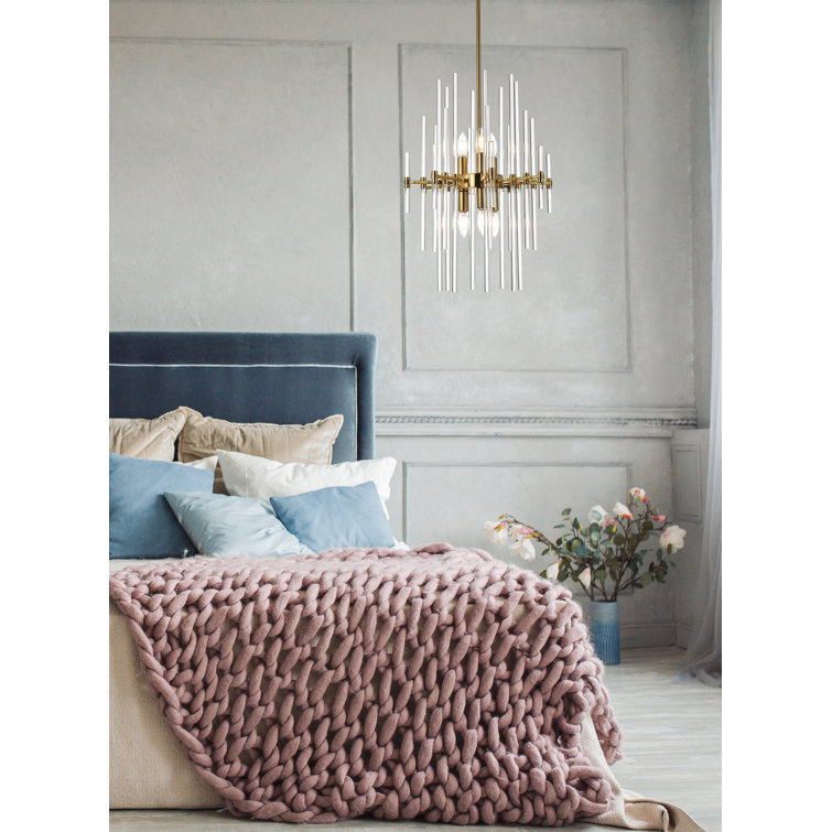 Sienna Gold 6-Light Crystal Pendant Chandelier