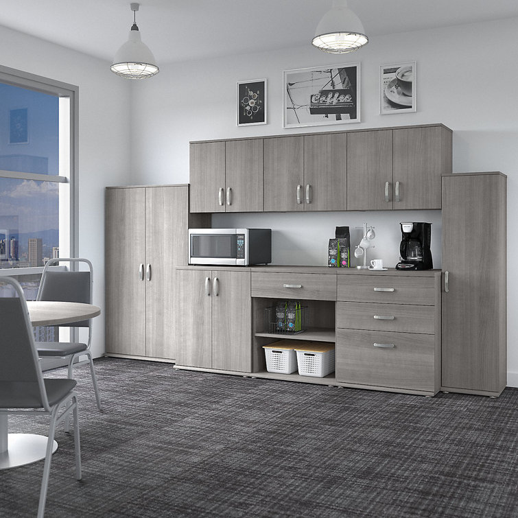 Universal Tall Narrow Platinum Gray Storage Cabinet with Adjustable Shelves