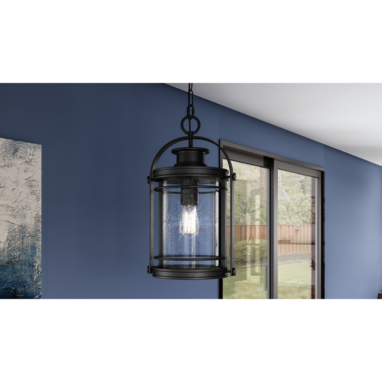 Mystic Black Glass Mini Pendant Light with Brushed Nickel Accents