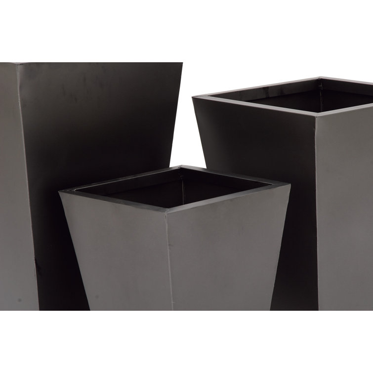 Elegant Black Iron Square Planters for Indoor/Outdoor - Set of 3