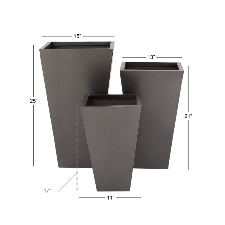 Elegant Black Iron Square Planters for Indoor/Outdoor - Set of 3