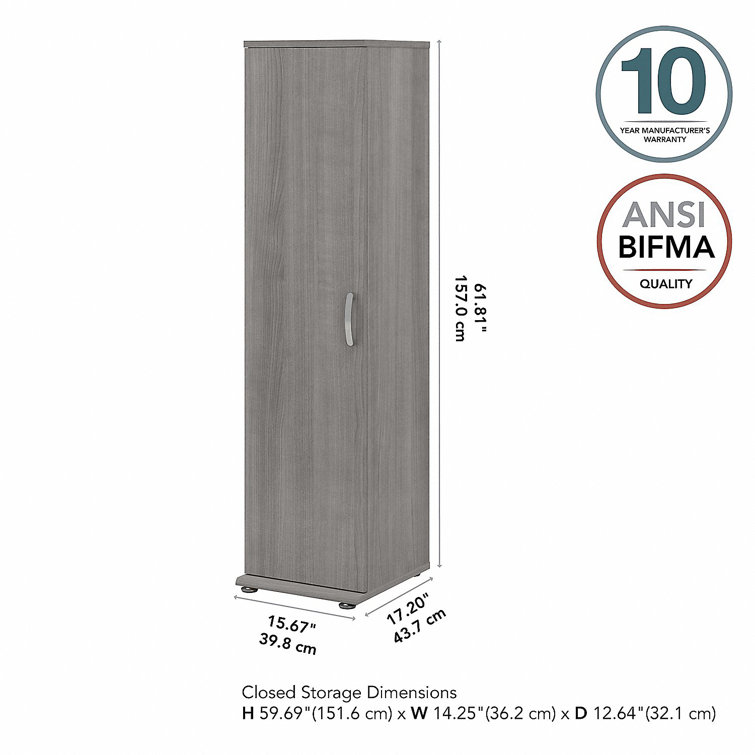 Platinum Gray Freestanding Office Storage Cabinet with Adjustable Shelving