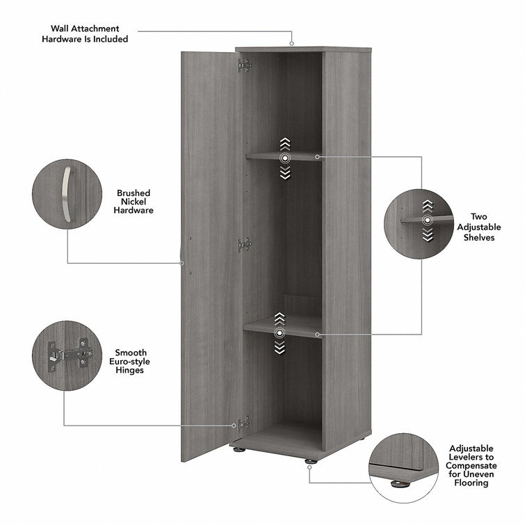 Platinum Gray Freestanding Office Storage Cabinet with Adjustable Shelving
