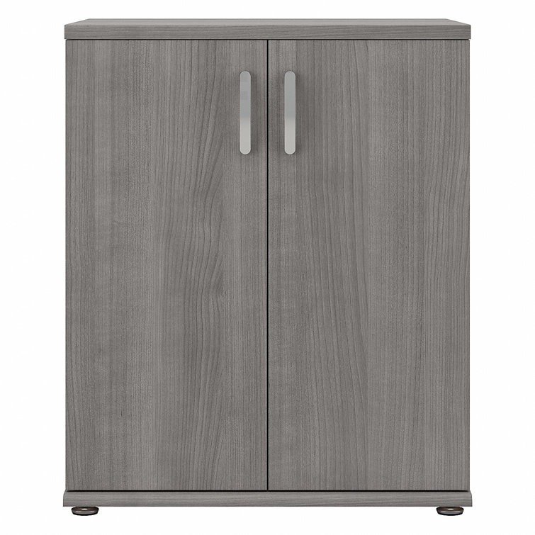 Platinum Gray Freestanding Laundry Cabinet with Adjustable Shelves