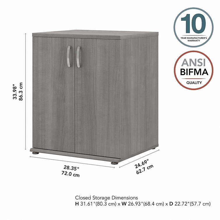 Platinum Gray Freestanding Laundry Cabinet with Adjustable Shelves