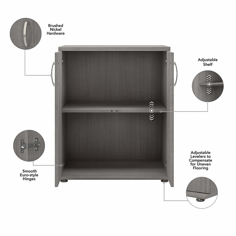 Platinum Gray Freestanding Laundry Cabinet with Adjustable Shelves