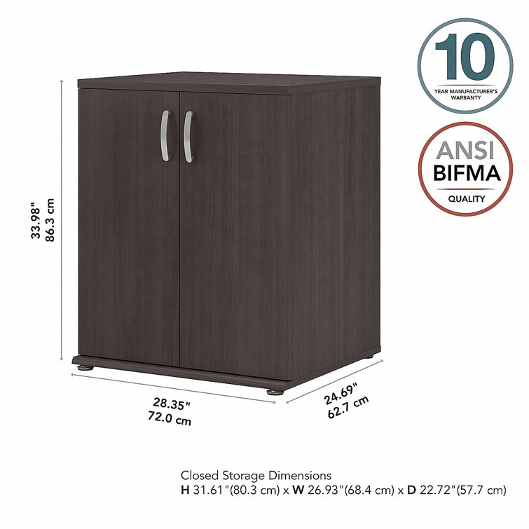 Storm Gray Freestanding Laundry Cabinet with Adjustable Shelving