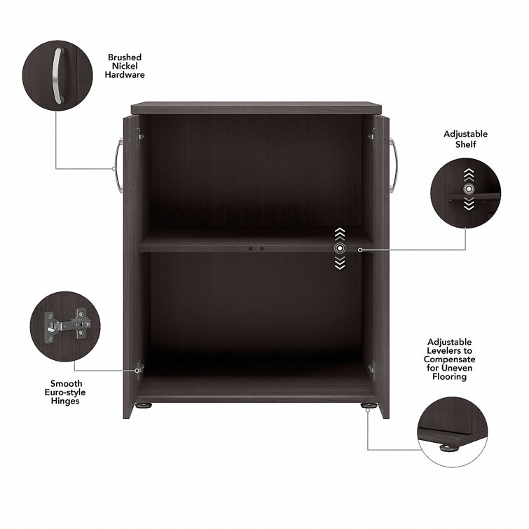 Storm Gray Freestanding Laundry Cabinet with Adjustable Shelving