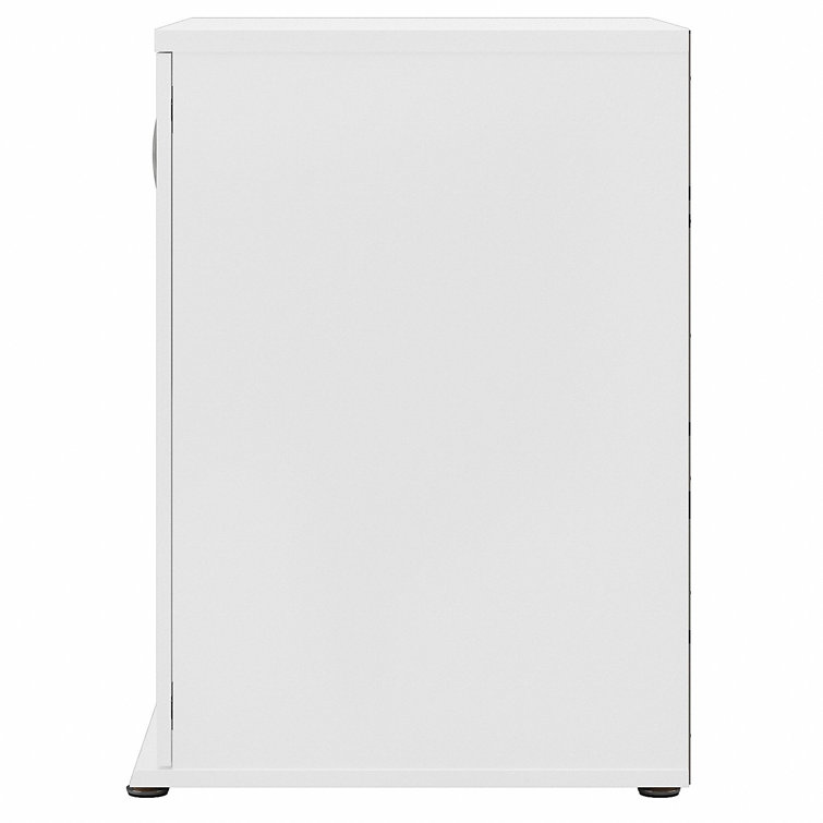 White Freestanding Laundry Room Storage Cabinet with Adjustable Shelving