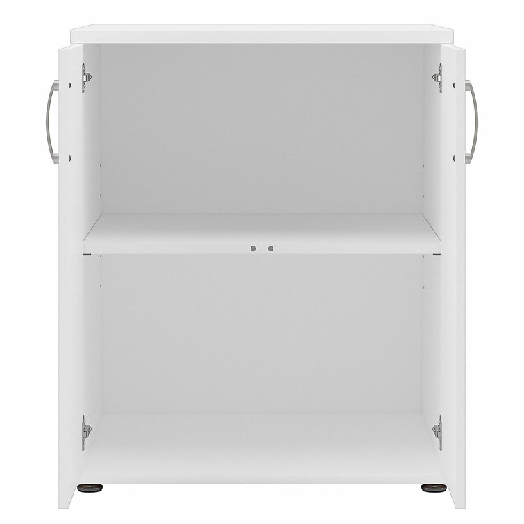 White Freestanding Laundry Room Storage Cabinet with Adjustable Shelving