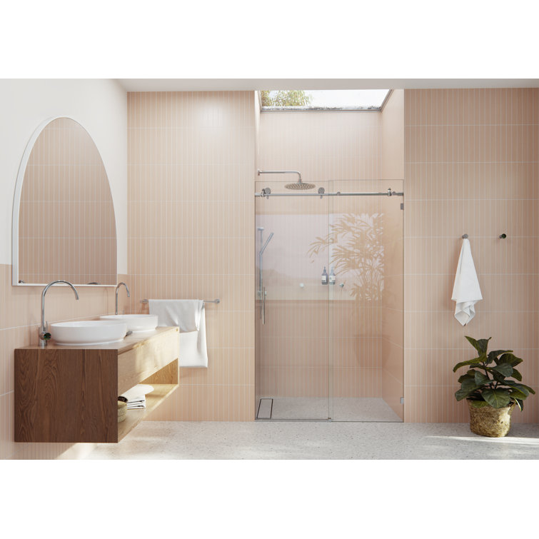 Eclipse 48" x 78" Frameless Glass Sliding Shower Door in Polished Chrome