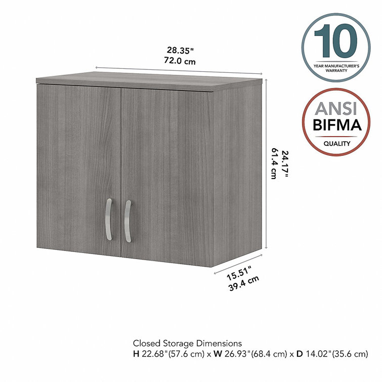 Platinum Gray Adjustable 2-Shelf Office Wall Cabinet