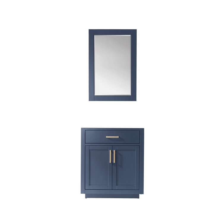 Royal Blue Single Bathroom Vanity Cabinet with Mirror