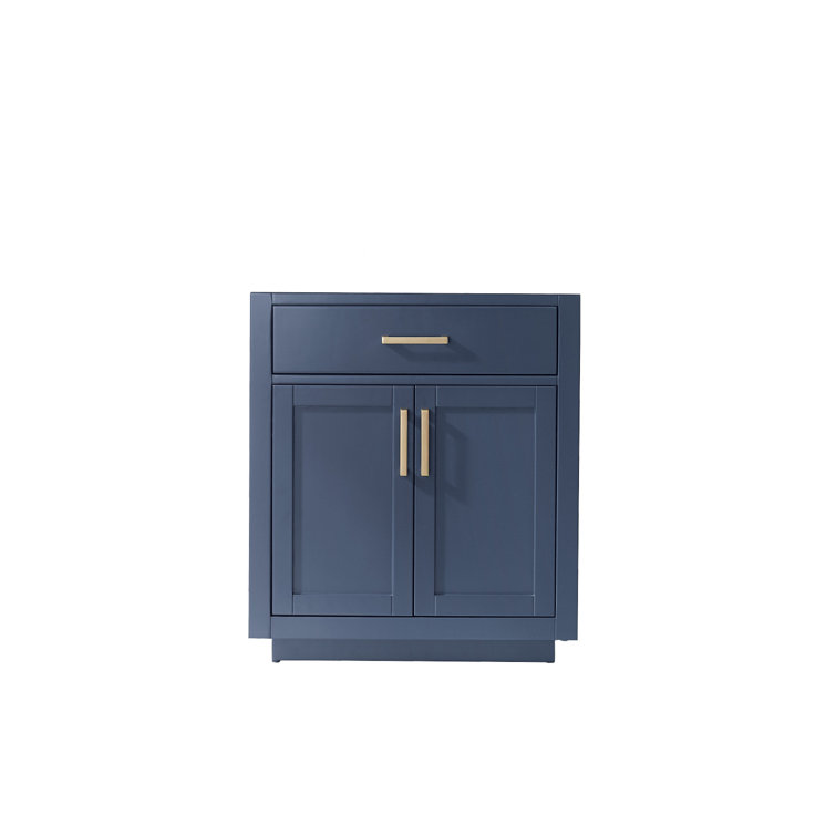 Royal Blue Single Bathroom Vanity Cabinet with Mirror