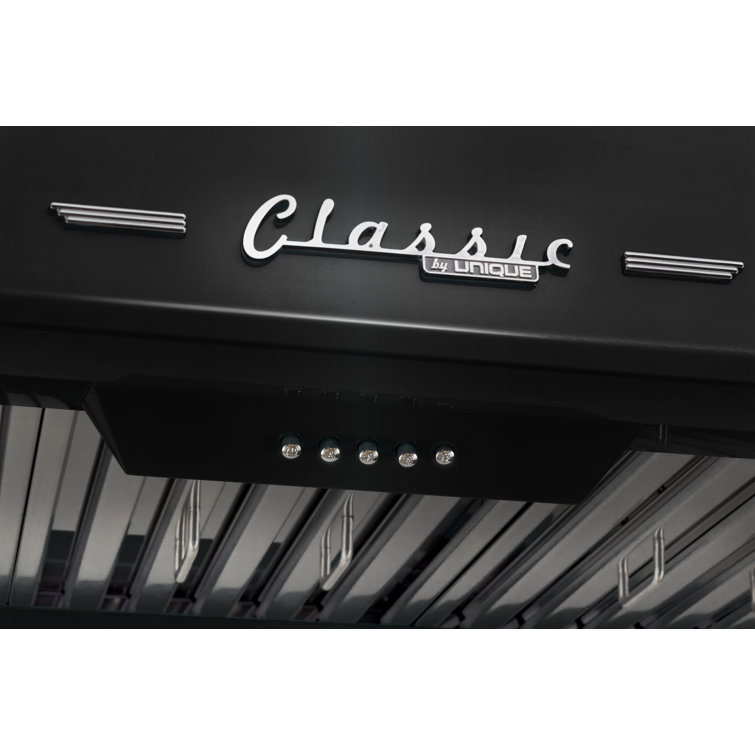 Classic Retro 24" Midnight Black Stainless Steel Under Cabinet Range Hood
