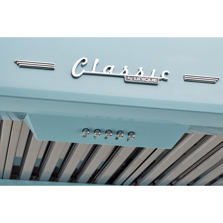 Ocean Mist Turquoise 24" Stainless Steel Under Cabinet Range Hood