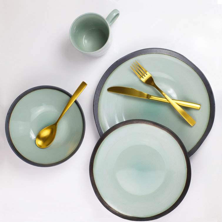 Diana 16 Piece Coastal Porcelain Dinnerware Set