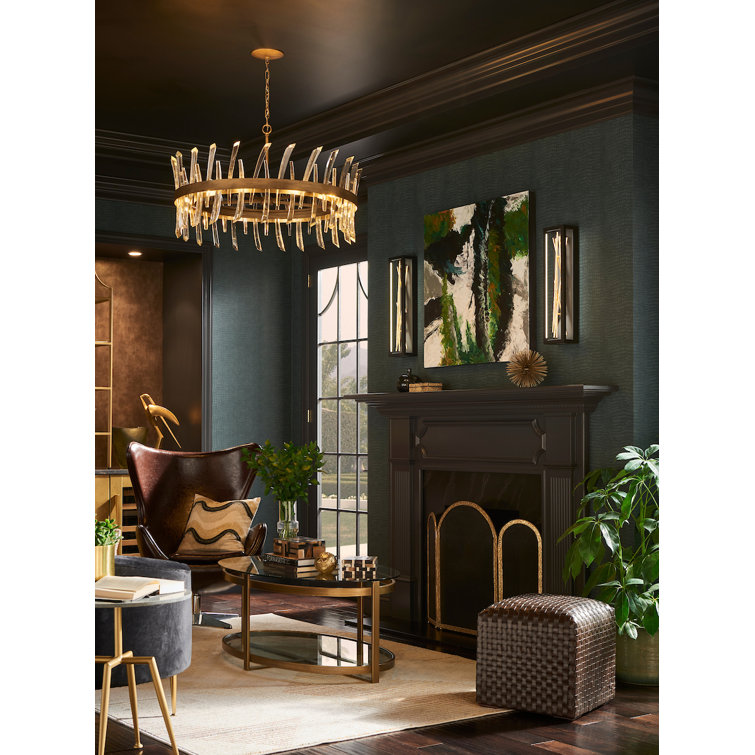 Black Crystal 10-Light Large Chandelier