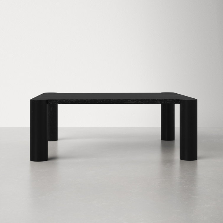 Post 36'' Black Oak Solid Wood Low-Profile Coffee Table