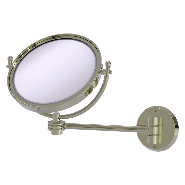 Elegant Brass 8" Wall-Mounted Make-Up Mirror with 4X Magnification